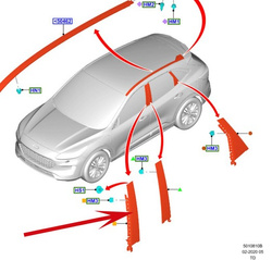 listwa pionowa słupka drzwi Ford Kuga MK3 przód lewa - 2427122 ®