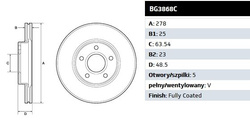 tarcze hamulcowe przód 278mm Ford C-Max Focus MK2 Delphi #1790221