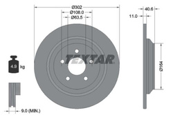 tarcze hamulcowe Ford Focus MK4, Kuga MK3 tył 302mm Textar