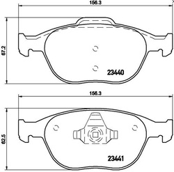 klocki hamulcowe Ford Focus ST✩ Fiesta ST ✩ Connect | przód Brembo