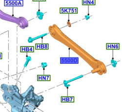 wahacz tylny Ford Mustang Mach-E 2478245 ® 5500D LEWY