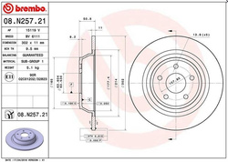tarcze hamulcowe Ford Mondeo Mk5 - tył - Brembo