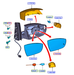 lusterko zewnętrzne Ford C-Max / Grand C-max - Lewe OE: 2002854