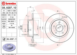 tarcze hamulcowe Connect tył Brembo 08.A297.10