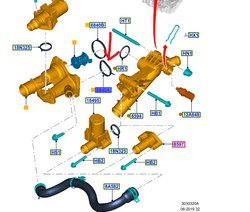 uszczelka obudowy termostatu Ford 1.6 EcoBoost 1767981 BM5G9K462AA