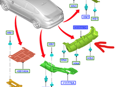 deflektor zderzaka tylnego Mondeo Mk5 2381135 JS7B-11787-BB