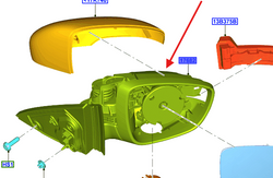 lusterko Ford Focus Mk4 2018- Lewe 2399446 JX7B-17E715-DH