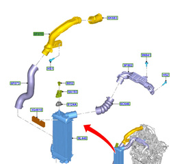 przewód intercoolera Ford 1.5 EcoBlue Kuga Connect ® 2556766 KV616F075A
