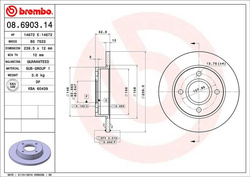 tarcze hamulcowe Fiesta ✩ KA przód - Brembo 08.6903.14