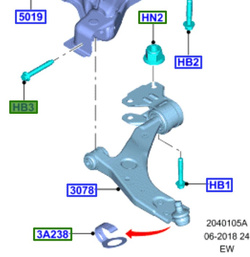śruba wahacza przedniego - Ford Focus MK3 C-Max Kuga MK2 1793588