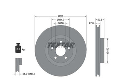 tarcze hamulcowe Ford Focus MK4 Kuga MK3 przód Ø308 - TEXTAR -
