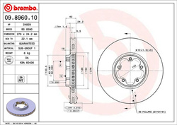 tarcze hamulcowe Brembo 09.8960.10 Ford Transit 2000 FWD  #1738807