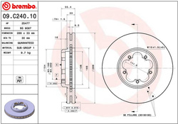 tarcze hamulcowe Ford Transit Tourneo Custom przód 288 mm Brembo #2110008
