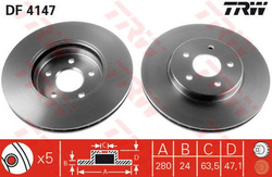tarcze hamulcowe TRW - oś przednia Ford Mondeo Mk3 #1681578