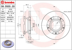 tarcze hamulcowe Ford Transit, Custom - tył 288 mm Brembo #2013002