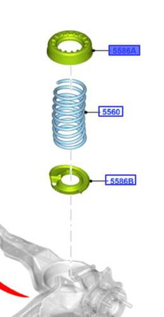 podkładka gumowa sprężyny Ford Focus 3 C-Max 10-15- Kuga tył® 1755692