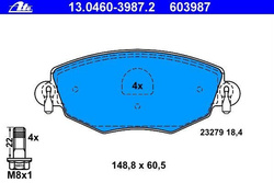klocki hamulcowe - przód kpl. ATE 13.0460-3987.2 | Ford Mondeo mk3