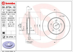 tarcze hamulcowe Brembo - oś tylna Ford Mondeo MK3