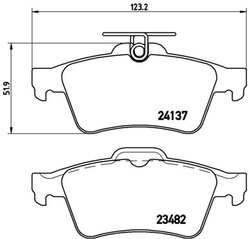 klocki hamulcowe Ford Focus MK2 MK3 Kuga MK2 C-Max - kpl. tył Brembo