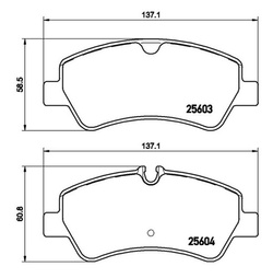  klocki hamulcowe Ford Transit / Tourneo Custom - Brembo - tył