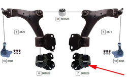 tuleja wahacza przedniego Ford Mondeo mk4 S-Max/Galaxy - tylna P