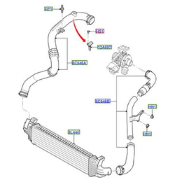 przewód intercoolera turbo Ford 1.8 TDCi Mondeo Mk4 S-Max Galaxy 1521483