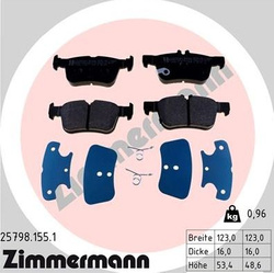 klocki hamulcowe S-Max ✩ Galaxy ✩ Edge ✩ Mondeo mk5 - tył Zimmermann