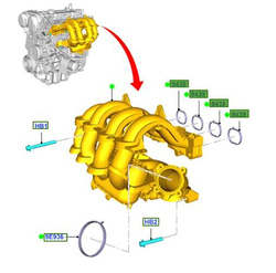 uszczelka kolektora ssącego 1.2 1.5 ☆ 1.6 Ti-VCT Ford #1338179 Reinz 