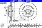 tarcze hamulcowe Focus MK3 - tył / ATE 24.0111-0171.1