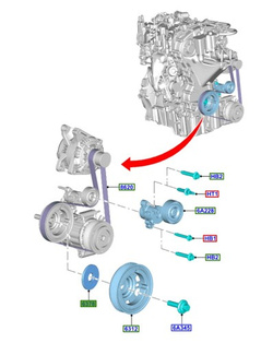 podkładka do wału korbowego Ford 1.0 EcoBoost 3 cyl.- OE 1870533