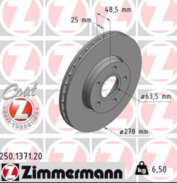 tarcze hamulcowe COAT-Z Focus 3 / C-Max 2, 3  przód 278mm ZImmermann