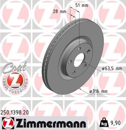 tarcze hamulcowe COAT-Z S-Max ✩ Galaxy ✩ - kpl. przód 316/28 mm 