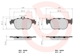 klocki hamulcowe Ford Transit Connect MK3 15" tył Brembo #2614212