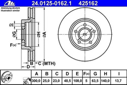 tarcze hamulcowe - Ford przód 300mm ATE 24.0125-0162.1