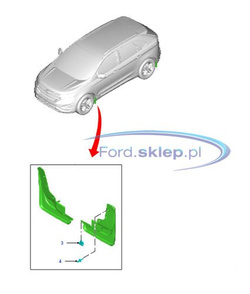 błotochrony (chlapacze) Ford Edge - kpl. przód oryginał ® 2251859