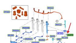 dystans pod łapę wtryskiwacza 2.0 2.2 TDCI 1435858 6G9Q-3R634-AA